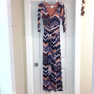 Maeve Maxi dress side ruching at waist